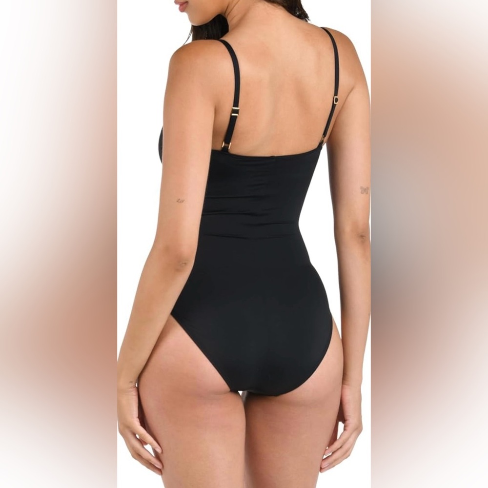 La Blanca Women's One Piece Swimsuit Island Goddess Shirred Side - Picture 2 of 8